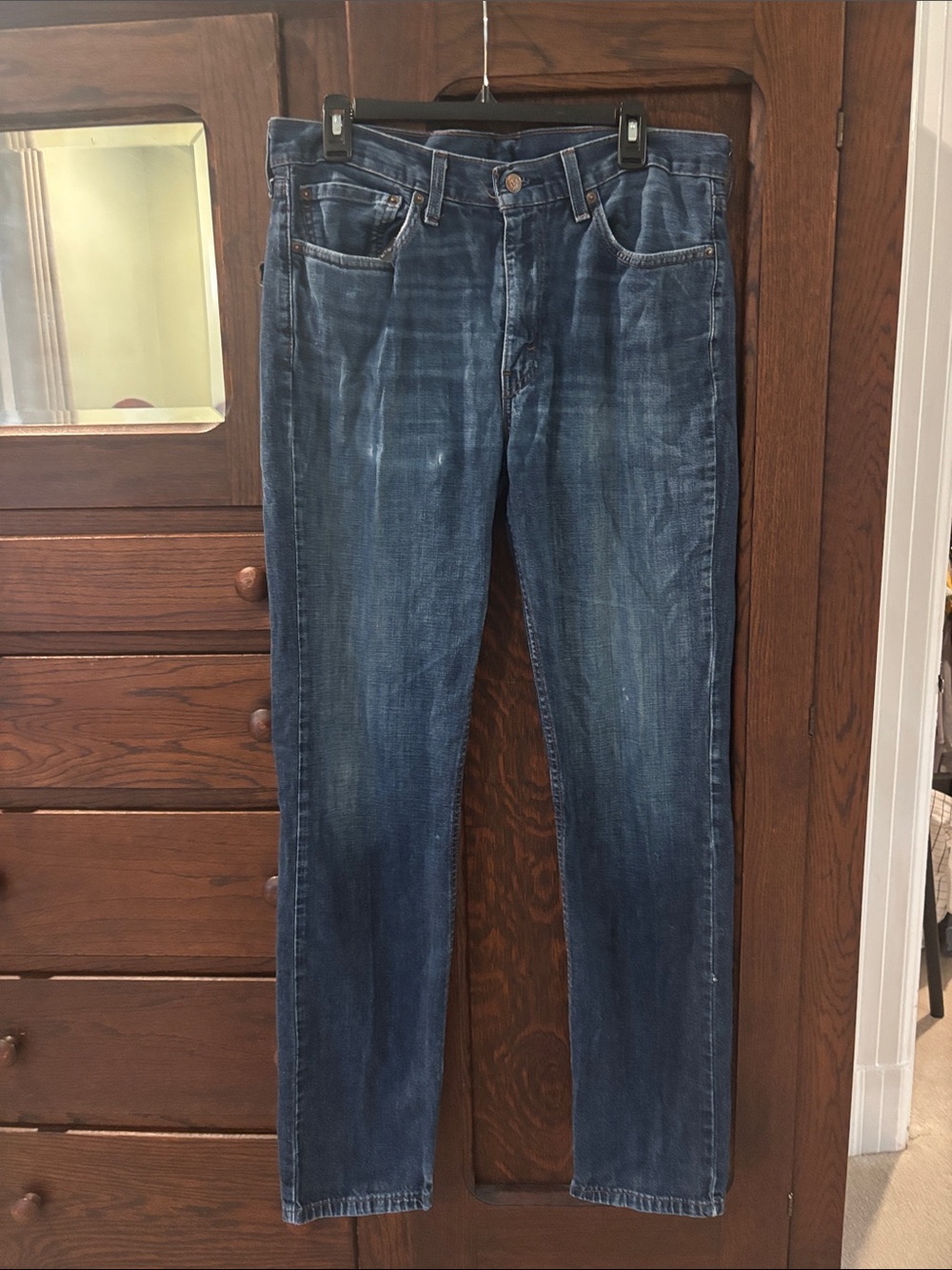 Levi's Men's Straight Fit Dark Blue Jeans 34X34